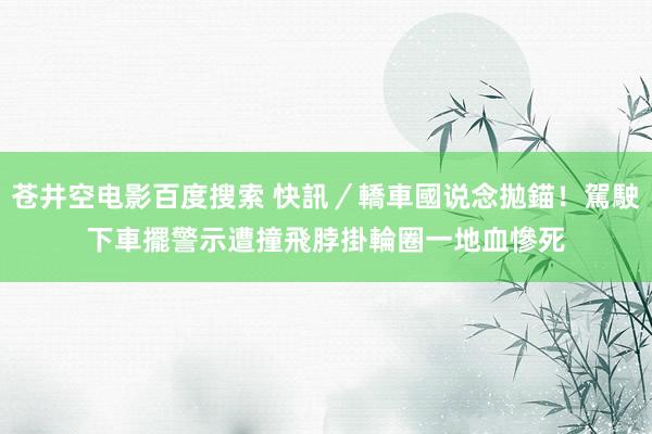 苍井空电影百度搜索 快訊／轎車國说念拋錨！駕駛下車擺警示遭撞飛　脖掛輪圈一地血慘死
