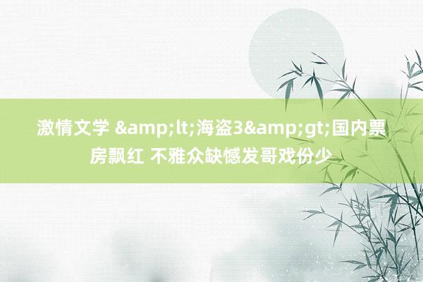 激情文学 &lt;海盗3&gt;国内票房飘红 不雅众缺憾发哥戏份少