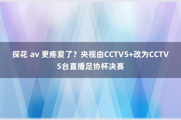 探花 av 更疼爱了？央视由CCTV5+改为CCTV5台直播足协杯决赛